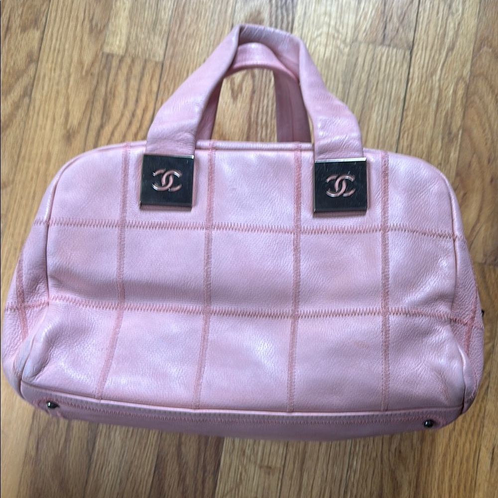 Chanel Pink Quilted Bowling Bag